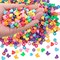900 Pieces Pony Beads Shapes Multi-Colored Plastic Heart Star Beads Bulk Rainbow Beads for Friendship Bracelets Pony Beads for Hair,DIY Bracelet Necklace Jewelry Making Supplies(Mixed Type)